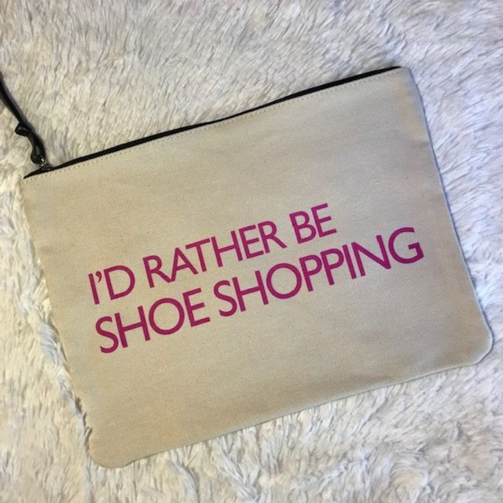 Nine West Canvas 'I’D RATHER BE SHOE SHOPPING' Bag